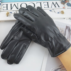 2pcs PU Leather Touch Screen Gloves For Cycling Driving