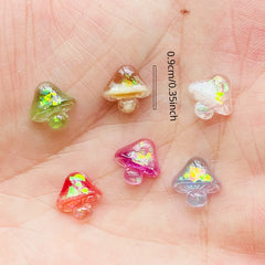 Mini Resin Mushrooms Flat Back Stone Figurines DIY Wedding Scrap