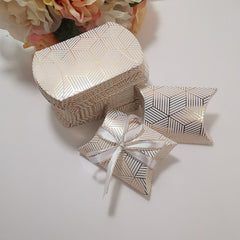 50pcs Pillow Shape Bonbonniere Party Boxes for Birthday or Wedding