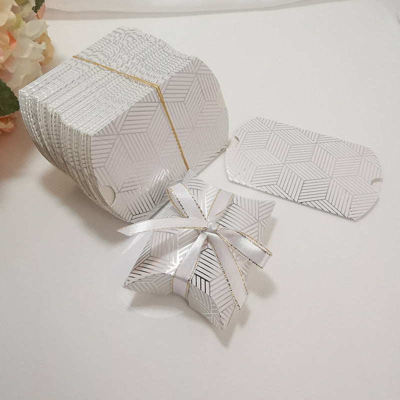 50pcs Pillow Shape Bonbonniere Party Boxes for Birthday or Wedding