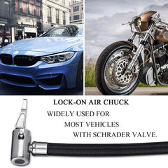 Tire Inflation Hose Adapter with Metal Locking Air Chuck