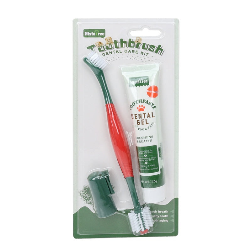 1pc Beef Flavored Pet Toothpaste And Toothbrush Set for Cat & Dog Dental Care