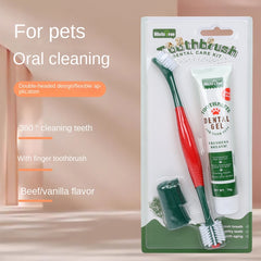 1pc Beef Flavored Pet Toothpaste And Toothbrush Set for Cat & Dog Dental Care