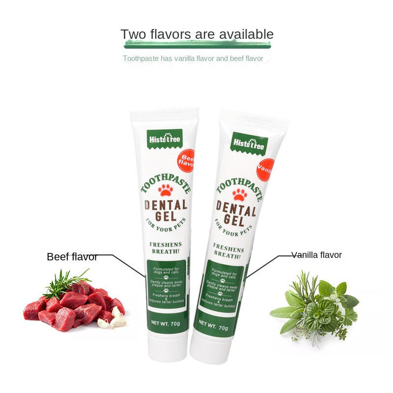 1pc Beef Flavored Pet Toothpaste And Toothbrush Set for Cat & Dog Dental Care
