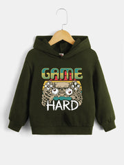 Scary Skeleton Gamepad Print Boys Hoodie