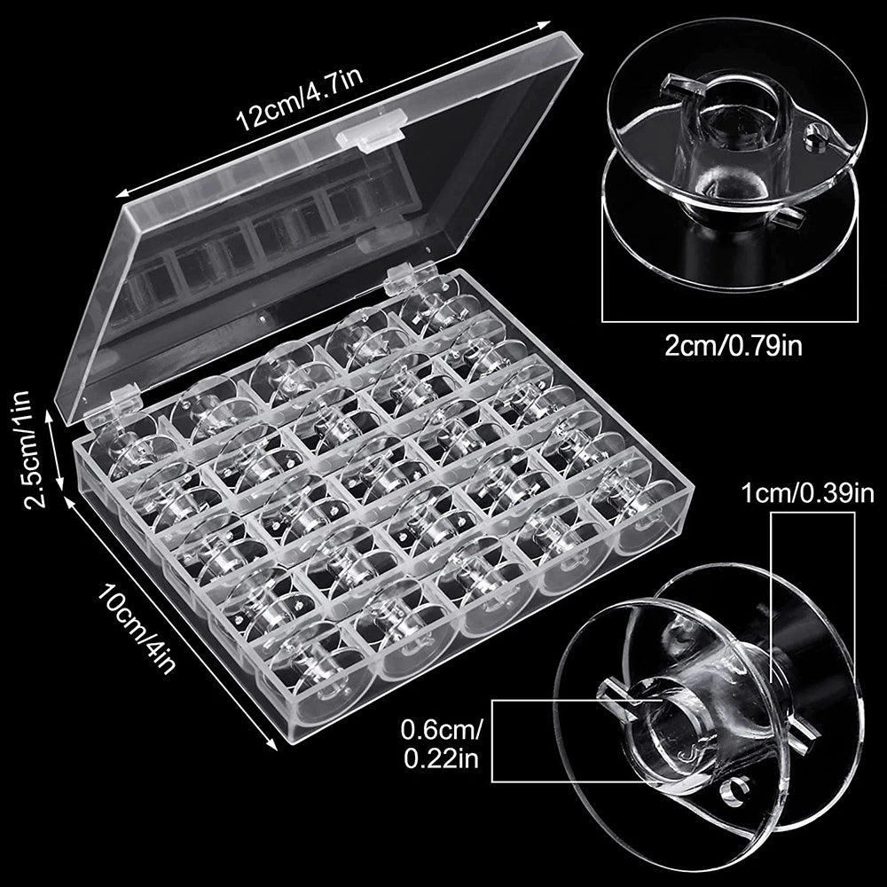 Clear Sewing Machine Bobbin Case 25 Slots Bobbin Storage Organization