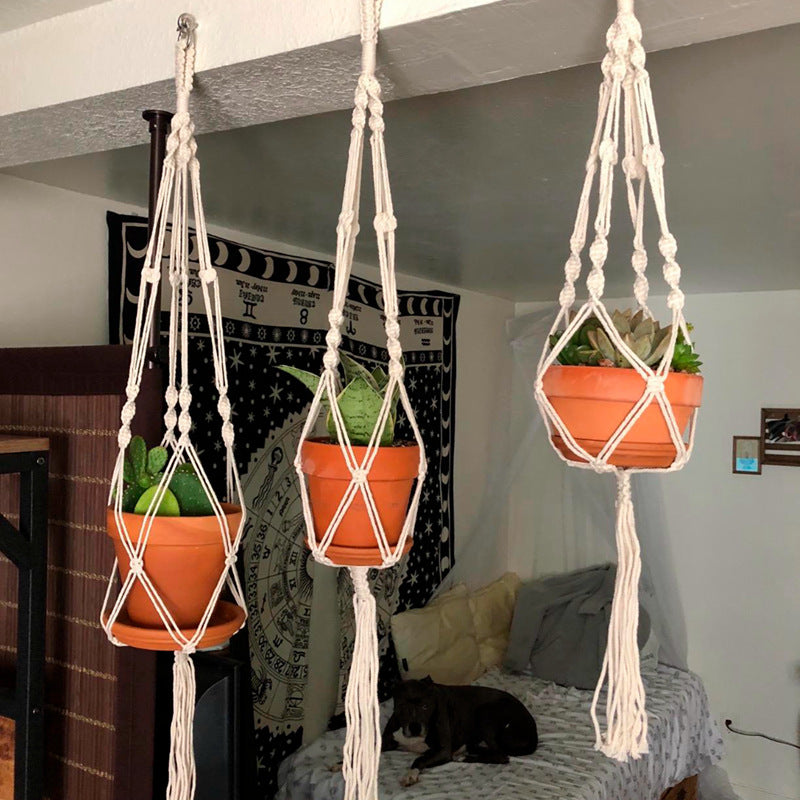 Macrame Plant Hanger Baskets Flower Pots Holder Balcony Hanging Decoration