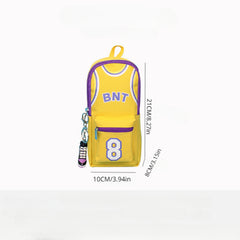 Basketball Star Backpack Pencil Case Large Storage Canvas Stationery Bag