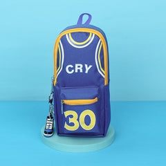Basketball Star Backpack Pencil Case Large Storage Canvas Stationery Bag