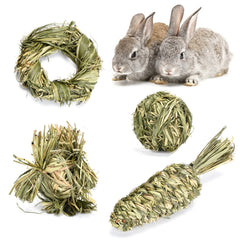 Rabbit Chew Toy Hamster Toys Grass Woven Balls Molar Snacks