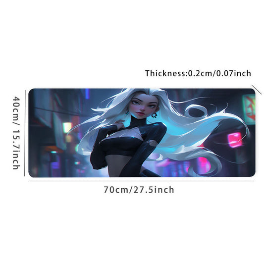Tech Girl Gaming Mousepad HD Keyboard Pad Natural Rubber Office Mouse Pad