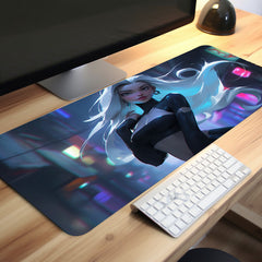 Tech Girl Gaming Mousepad HD Keyboard Pad Natural Rubber Office Mouse Pad