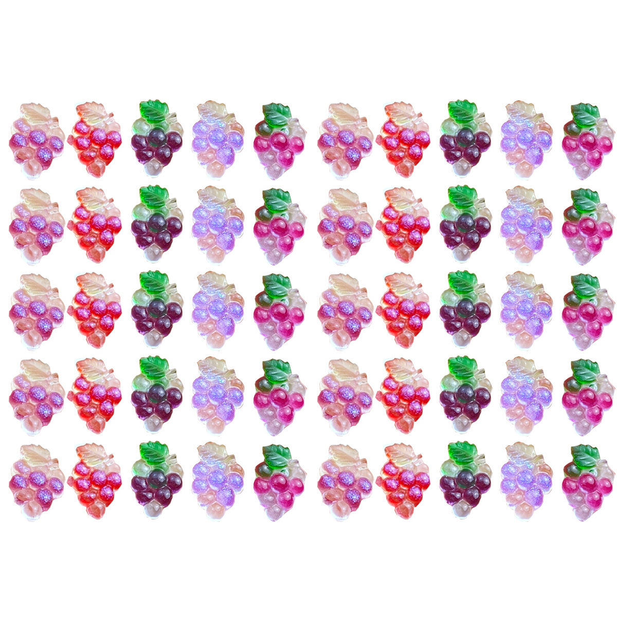 Resin Mini Grape Flatback Ornaments for Jewelry Making, Manicure, Hairwear
