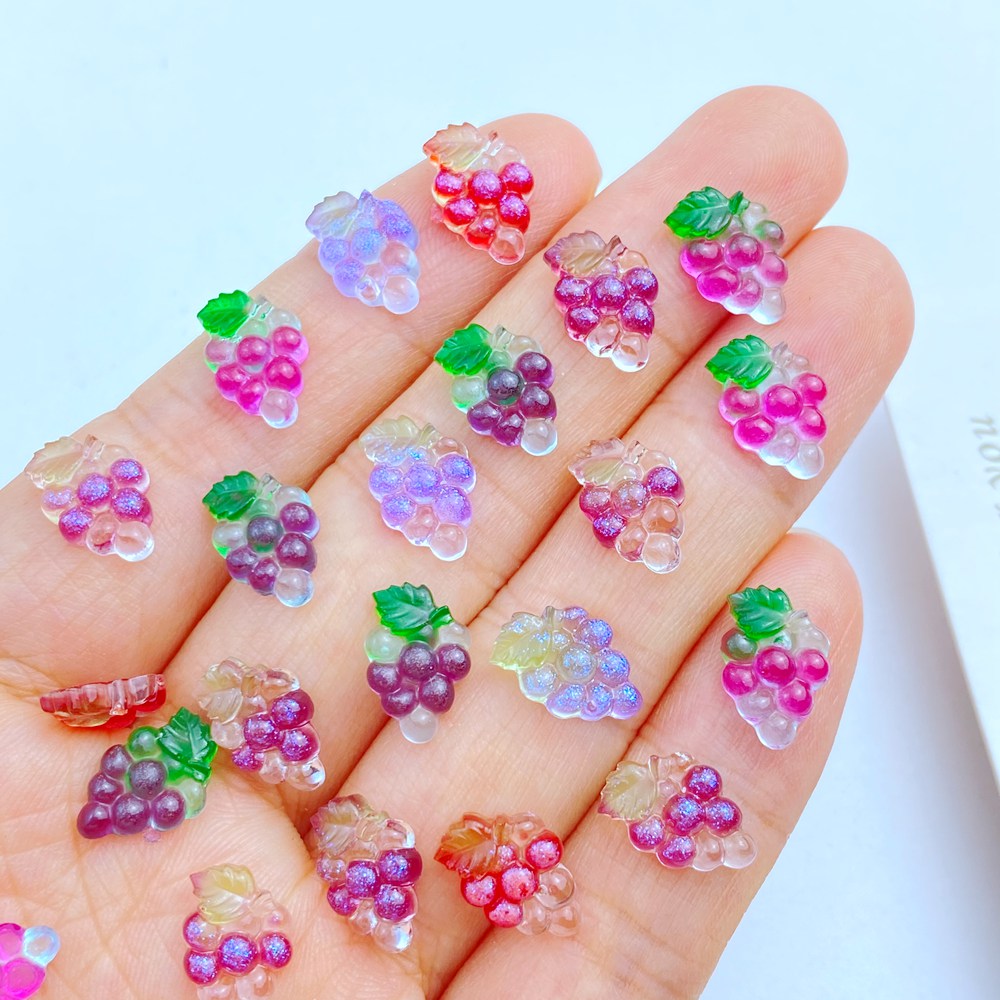Resin Mini Grape Flatback Ornaments for Jewelry Making, Manicure, Hairwear