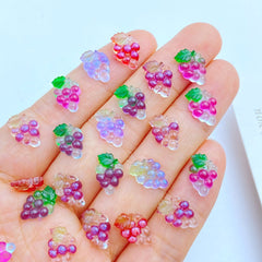 Resin Mini Grape Flatback Ornaments for Jewelry Making, Manicure, Hairwear