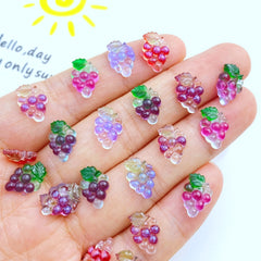 Resin Mini Grape Flatback Ornaments for Jewelry Making, Manicure, Hairwear