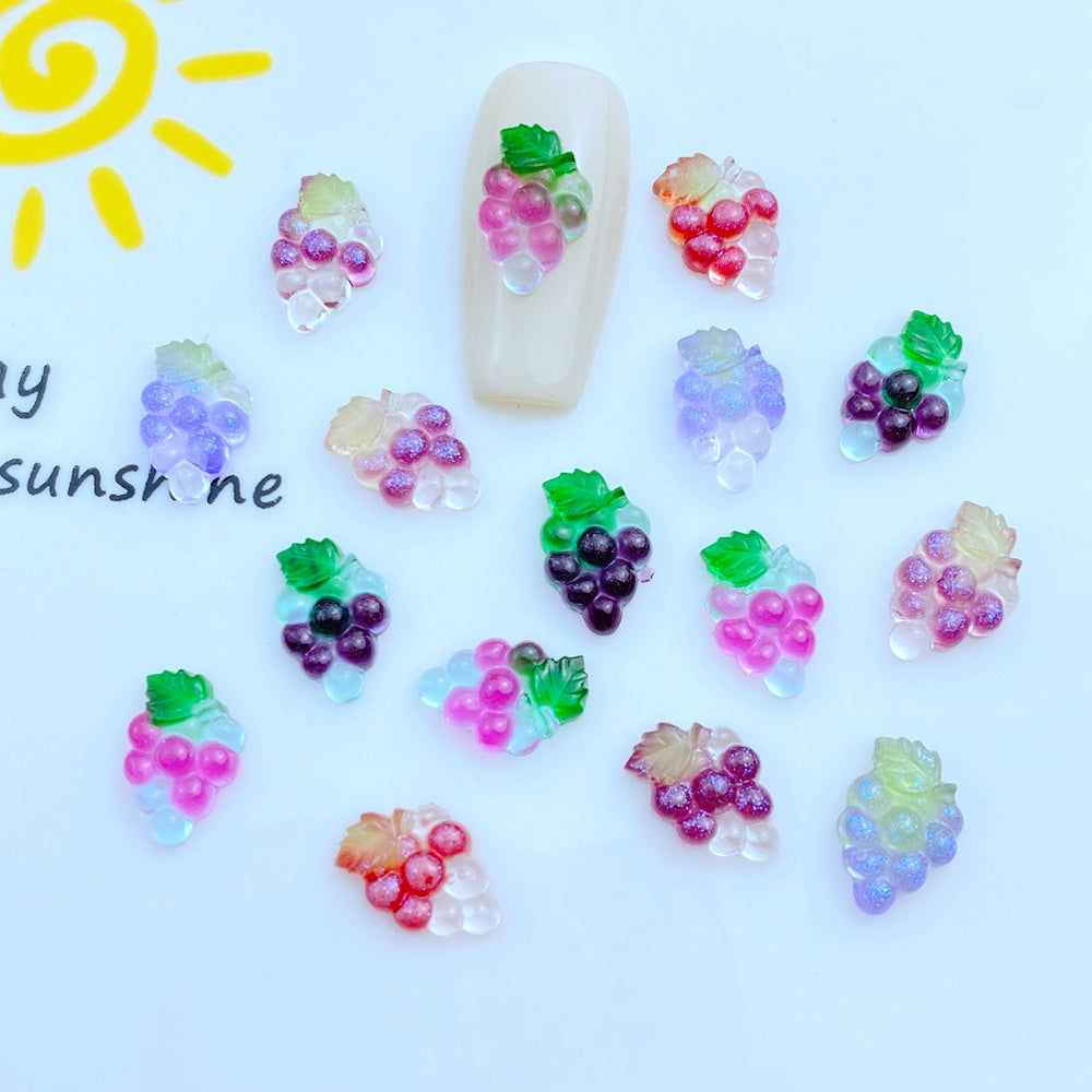 Resin Mini Grape Flatback Ornaments for Jewelry Making, Manicure, Hairwear