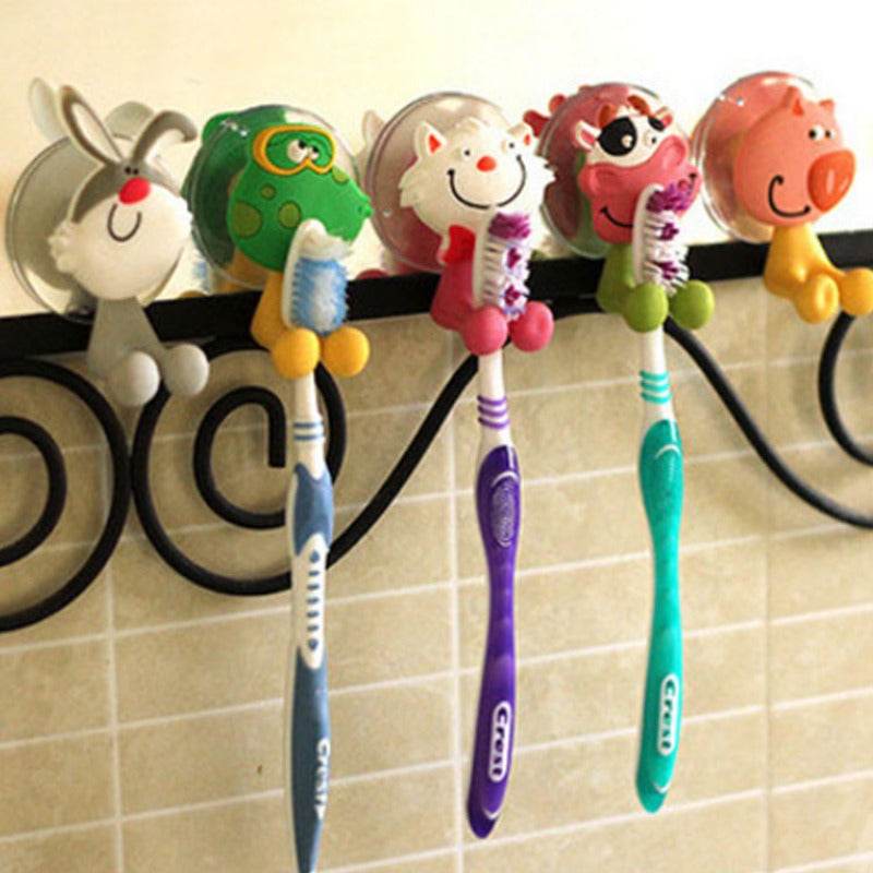 Cartoon Animal Family Toothbrush Holder with Strong Sucker