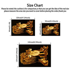 Animal Lion Family Print Area Rug Non-slip Floor Mat