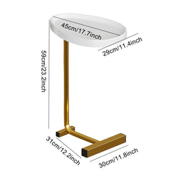 1pc Golden Side Table Coffee Table C Shaped End Table For Couch Sofa