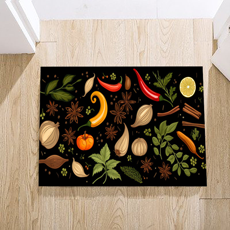 1pc Kitchen Area Rug Seasoning Star Anise Garlic Pepper Pattern Carpet