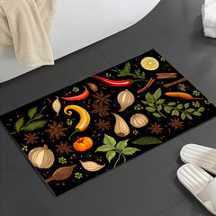 1pc Kitchen Area Rug Seasoning Star Anise Garlic Pepper Pattern Carpet