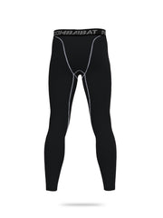 Men's Solid Sports Leggings High Stretch Breathable Compression Pants