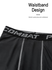Men's Solid Sports Leggings High Stretch Breathable Compression Pants
