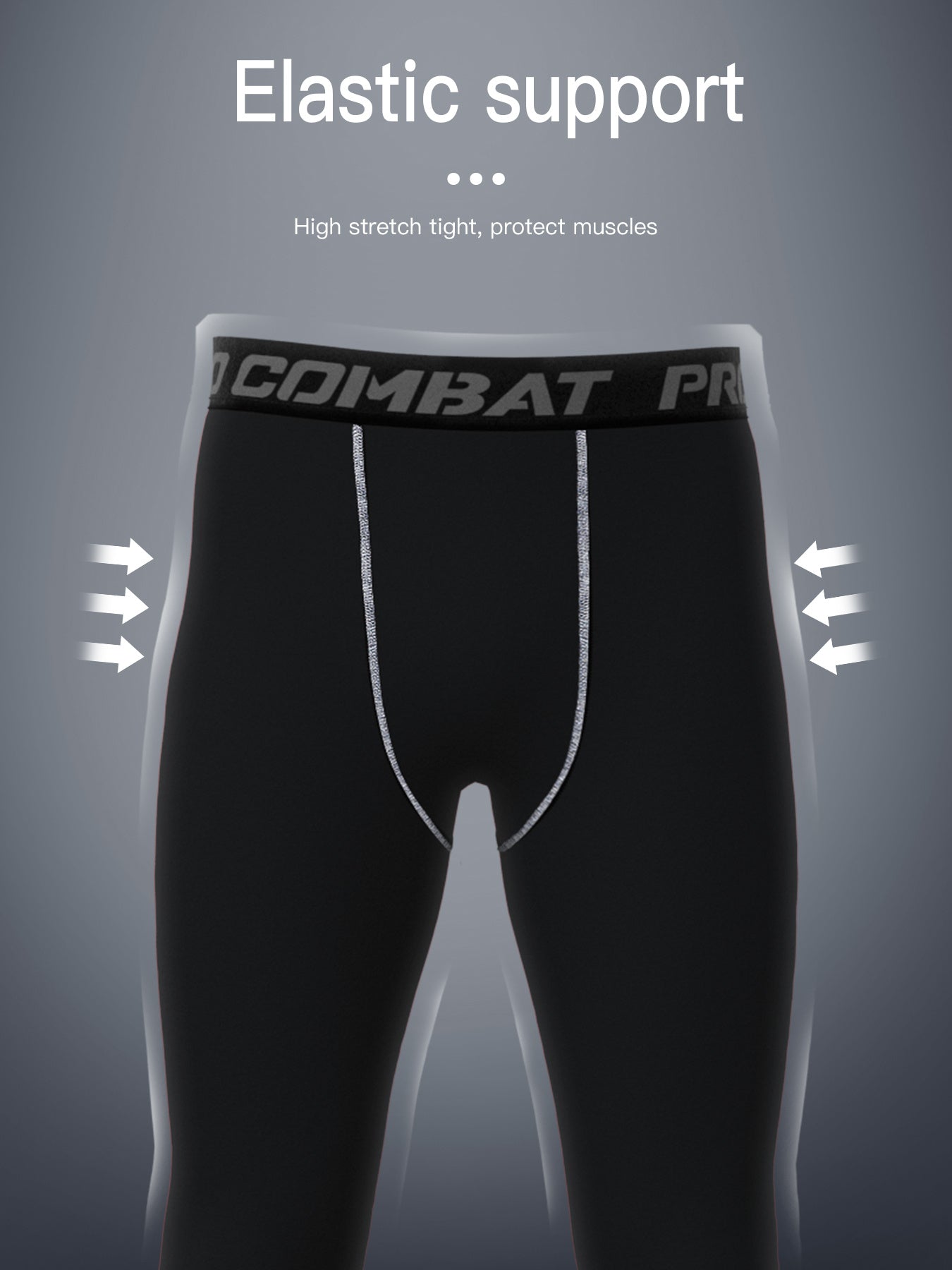 Men's Solid Sports Leggings High Stretch Breathable Compression Pants