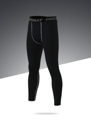 Men's Solid Sports Leggings High Stretch Breathable Compression Pants