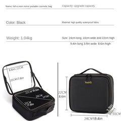 Waterproof Cosmetic & Toiletry Bag With Mirror Travel Makeup Case Large Capacity