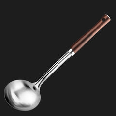 Stainless Steel Kitchenware Ladle Spatula Set with Wooden Handle