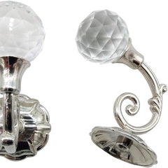 2pcs Clear Crystal Curtain Holdbacks Wall Mounted Tassel Curtain Tieback Hook