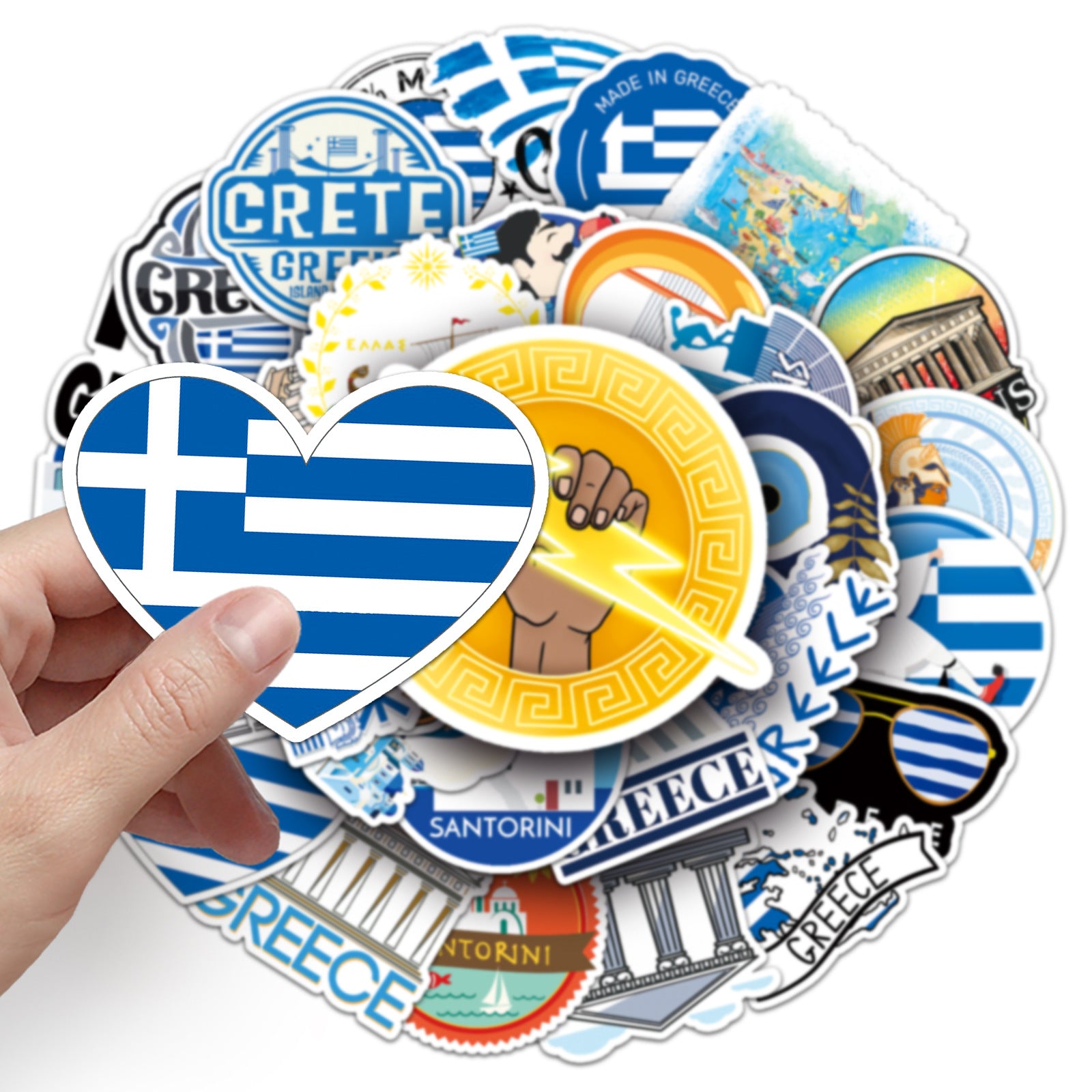 50pcs Greek Stickers Outdoor Travel DIY Luggage Waterproof Stickers