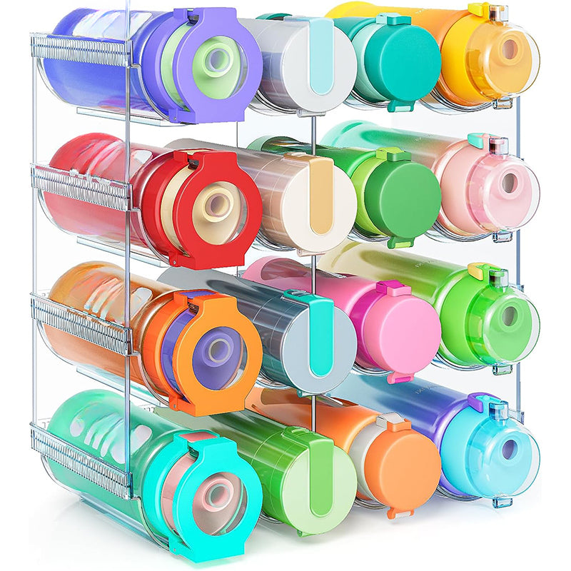 Transparent Stackable Plastic Bottle Storage Rack Cup Holder