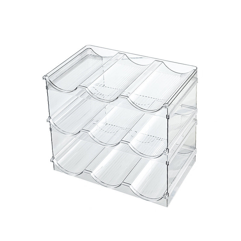 Transparent Stackable Plastic Bottle Storage Rack Cup Holder