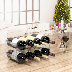 Transparent Stackable Plastic Bottle Storage Rack Cup Holder
