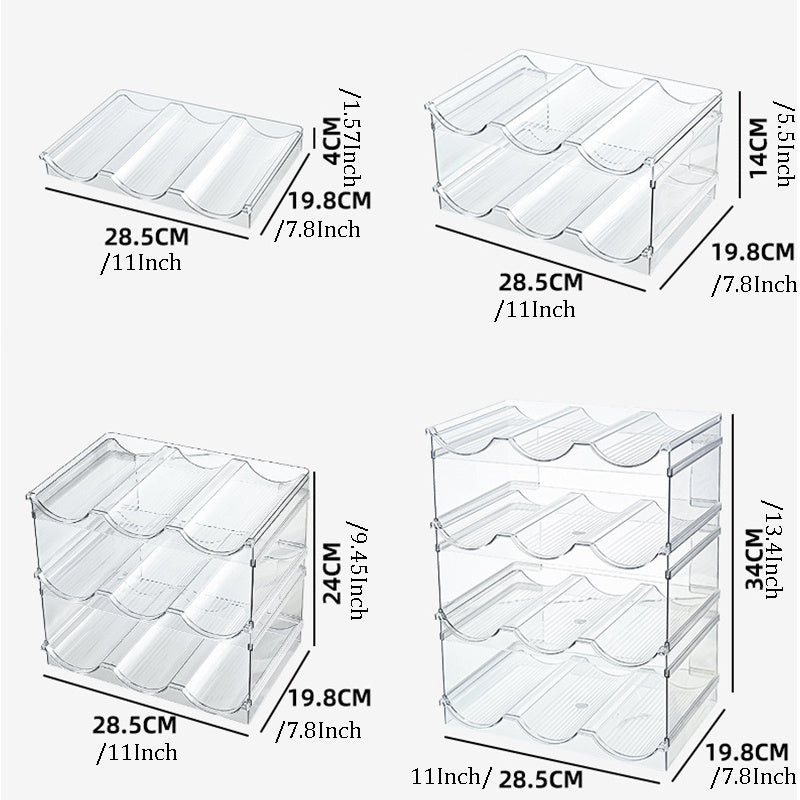 Transparent Stackable Plastic Bottle Storage Rack Cup Holder