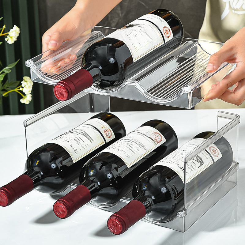 Transparent Stackable Plastic Bottle Storage Rack Cup Holder