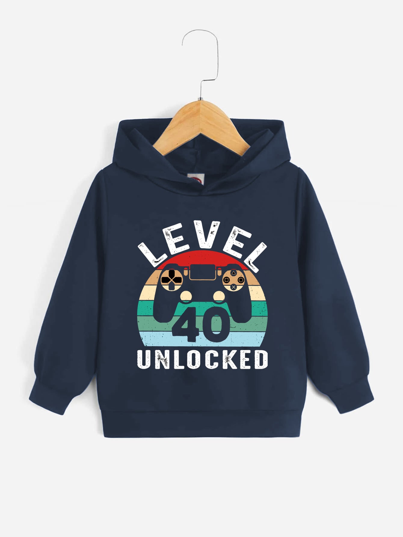 Gamepad LEVEL 40 UNLOCKED Boys Hoodie Spring Fall Kids Hoodie Tops