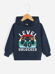 Gamepad LEVEL 40 UNLOCKED Boys Hoodie Spring Fall Kids Hoodie Tops