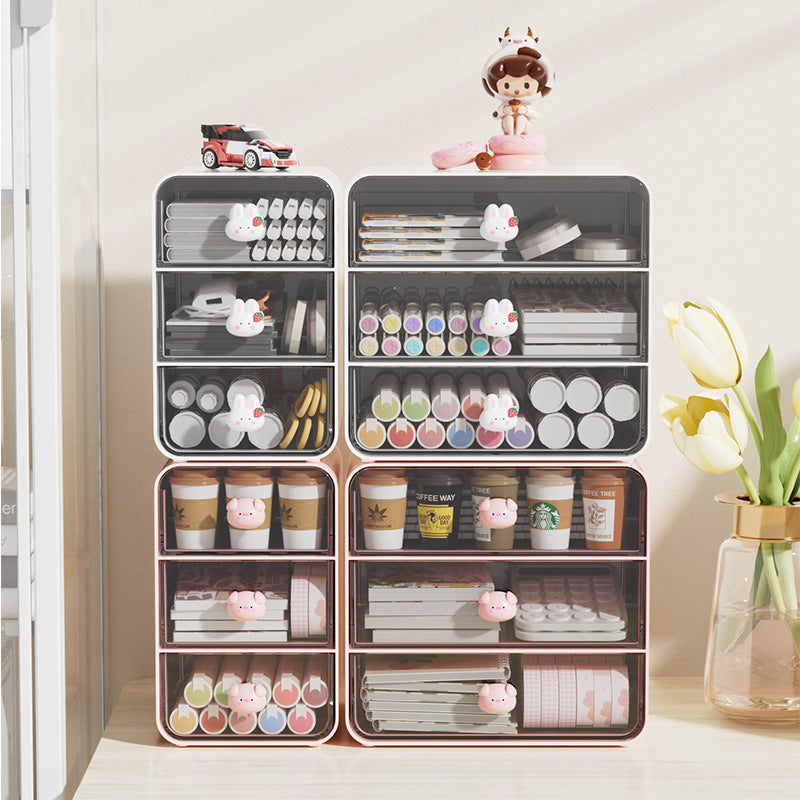 Cartoon Cosmetic Storage Box Desk Dresser Skin Care Products Shelf Organizer