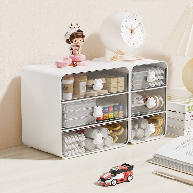 Cartoon Cosmetic Storage Box Desk Dresser Skin Care Products Shelf Organizer