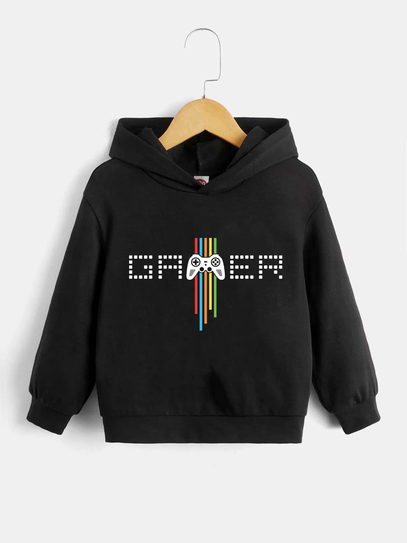GAMER Letter Print Boys Pullover Hoodies Spring Fall Kids Sweatshirt