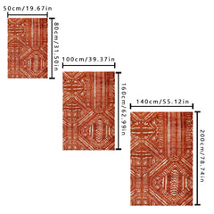 Bohemian Small Entryway Area Rug Non Slip Geomatric Tribal Doormat