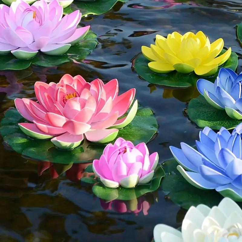 6pcs Artificial Floating Lotus for Pond Fountain Garden Decor