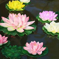 6pcs Artificial Floating Lotus for Pond Fountain Garden Decor