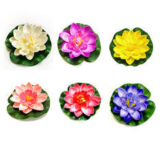 6pcs Artificial Floating Lotus for Pond Fountain Garden Decor