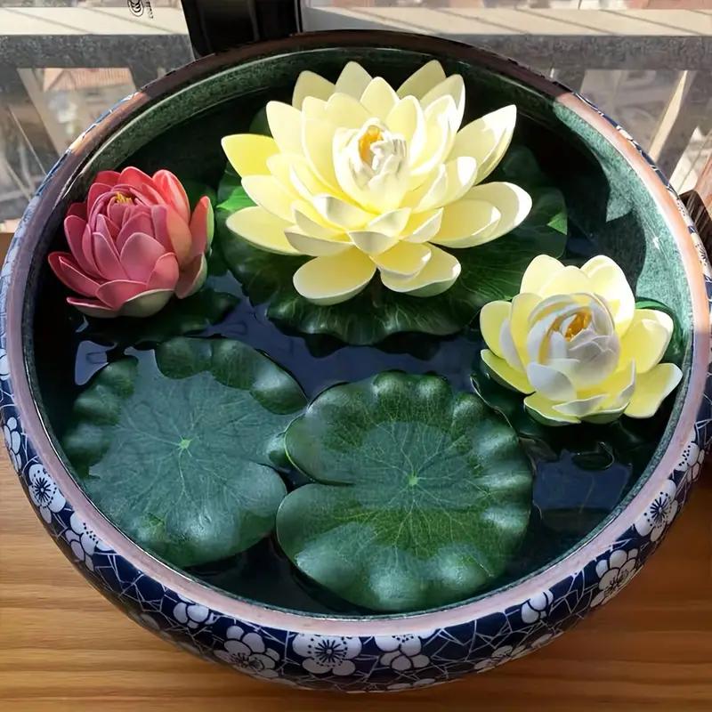 6pcs Artificial Floating Lotus for Pond Fountain Garden Decor