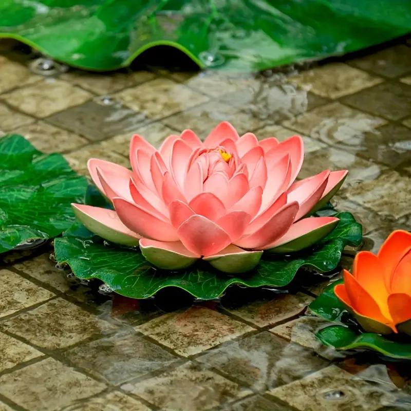 6pcs Artificial Floating Lotus for Pond Fountain Garden Decor